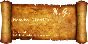 Mravko Girót névjegykártya